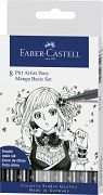 Set tuš flomastrov za risanje mang Faber-Castell Manga Basic Set 8/1