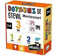 Didaktična taktilna igra Headu Montessori - Dotakni se števil