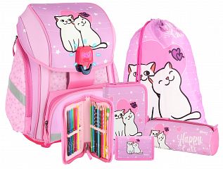 Šolski 5-delni set Smart Premium Happy Cats