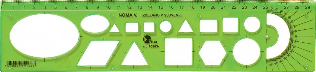Ravnilo šablona Noma 5 Flex zelena