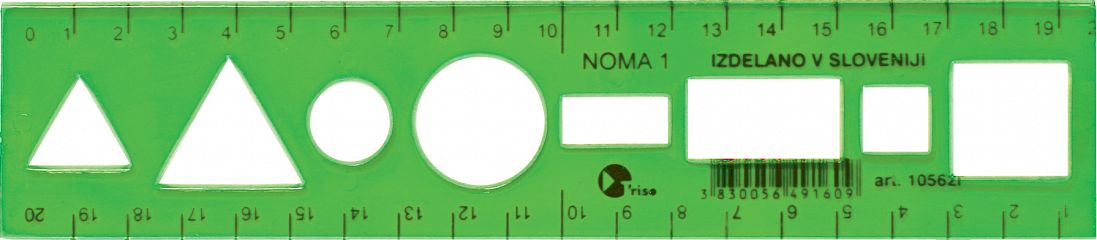 Ravnilo šablona Noma 1 Flex zeleno