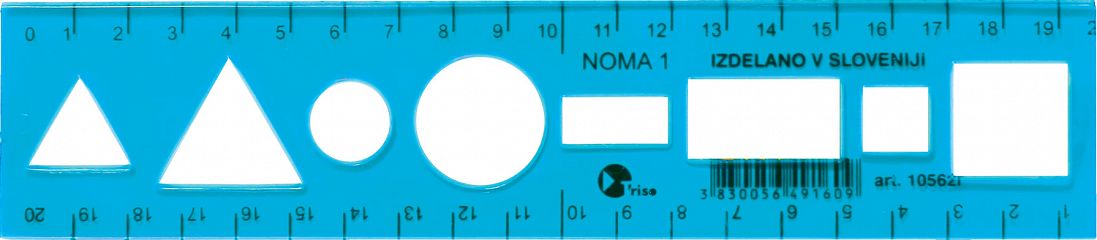 Ravnilo šablona Noma 1 Flex modro