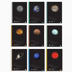 Zvezek A4 črte Elisa Planeti 96L s trdimi platnicami