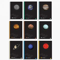 Zvezek A4 karo Elisa Planeti 96L s trdimi platnicami