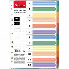 Pregradni barvni karton 1-12 Optima