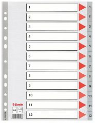 Pregradni karton 1-12 PP Esselte siv