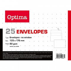 Kuverta B6 bela 125 x 176 mm 25/1