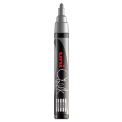 Set krednih markerjev Uni Chalk 4/1 bel, zlat, srebrn