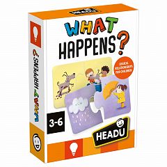 Didaktična igra Headu Montessori Puzzle Duo Logic - Kaj se zgodi?