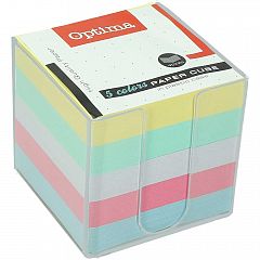 Papirna kocka v stojalu Optima Pastel Mix 90x90x85 mm