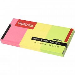 Samolepilni lističi Optima Neon Mix 50x40 mm 3/1