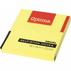 Samolepilni lističi Optima Neon Rumeni 76x76 mm