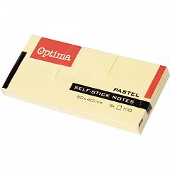 Samolepilni lističi Optima Pastel Rumeni 50x40 mm 3/1