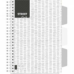 Spiralni blok A5 črte S.PAD White s pregradami