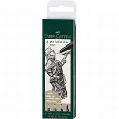 Set tuš flomastrov Faber-Castell Pitt Artist Pen Black 4/1