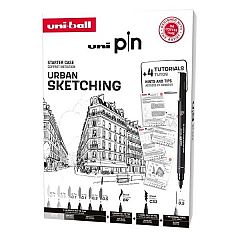 Fineliner Uni Pin Urban Sketching Starter Kit 8/1 (0.1mm-3mm)