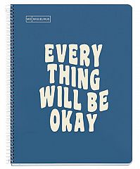 Spiralni zvezek A4 črte Miquelrius Everything Will Be Okay