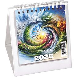 Namizni koledar Piramida 2026 bel