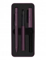Darilni set Faber-Castell Grip Edition FP + BP Berry