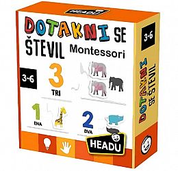 Didaktična taktilna igra Headu Montessori - Dotakni se števil