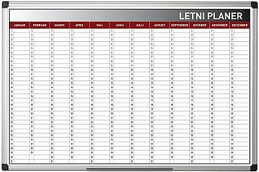 Magnetni letni planer Bi-Office 60x90cm