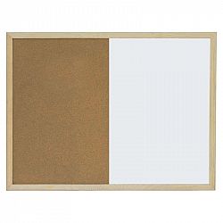 Magnetna tabla s pluto in lesenim okvirjem Optima 45 x 60 cm