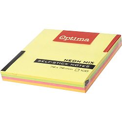 Samolepilni lističi Optima Neon Mix 76x76 mm 
