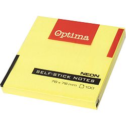 Samolepilni lističi Optima Neon Rumeni 76x76 mm
