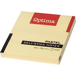 Samolepilni lističi Optima Pastel Rumeni 76x76 mm