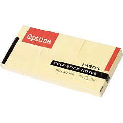 Samolepilni lističi Optima Pastel Rumeni 50x40 mm 3/1