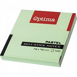Samolepilni lističi Optima Pastel Zeleni 76x76 mm 