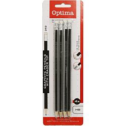 Grafitni svinčnik Optima HB z radirko 4/1