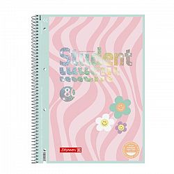 Spiralni zvezek A4 Mali karo Brunnen Happy Hippie