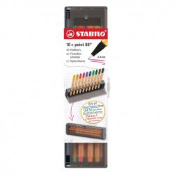 Fineliner Stabilo Point 88 10/1 + škatlica/stojalo