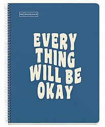 Spiralni zvezek A4 črte Miquelrius Everything Will Be Okay