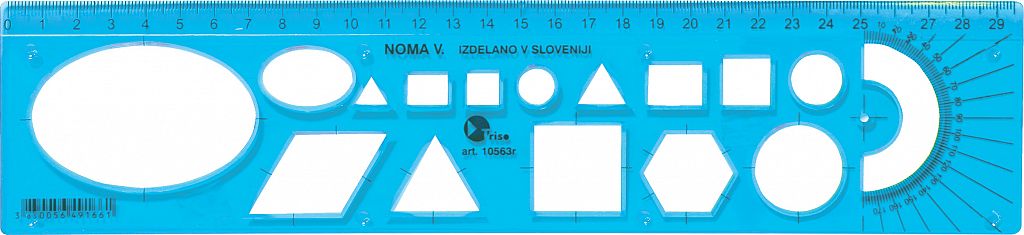 Ravnilo šablona Noma 5 Flex modra