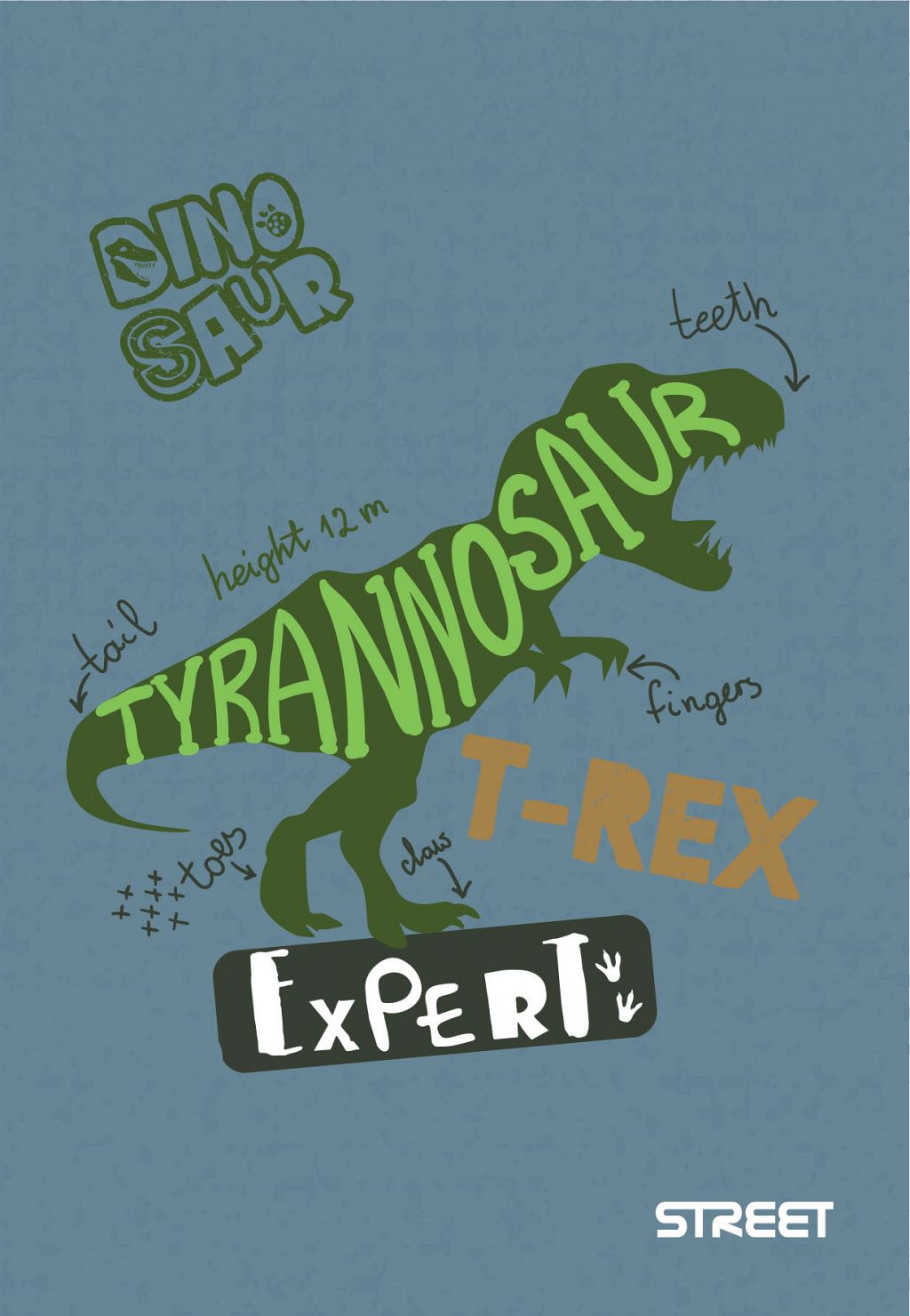 Beležka A6 črte Streeet Dino