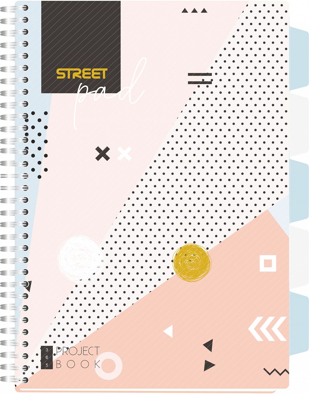 Spiralni zvezek A4 črte z pregradami Pukka Pad Colorful