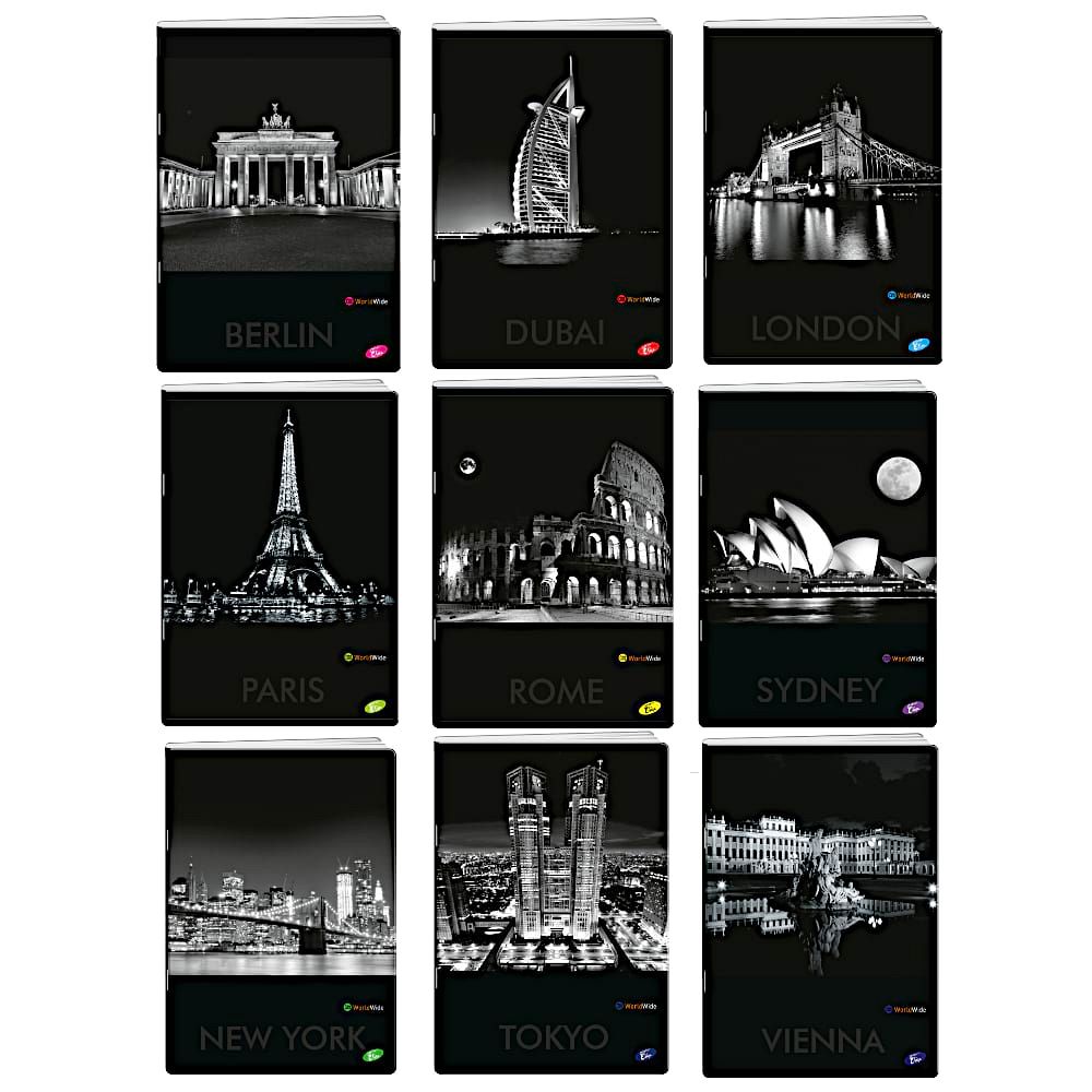 Zvezek A4 brezčrten Elisa Cities by Night 54L