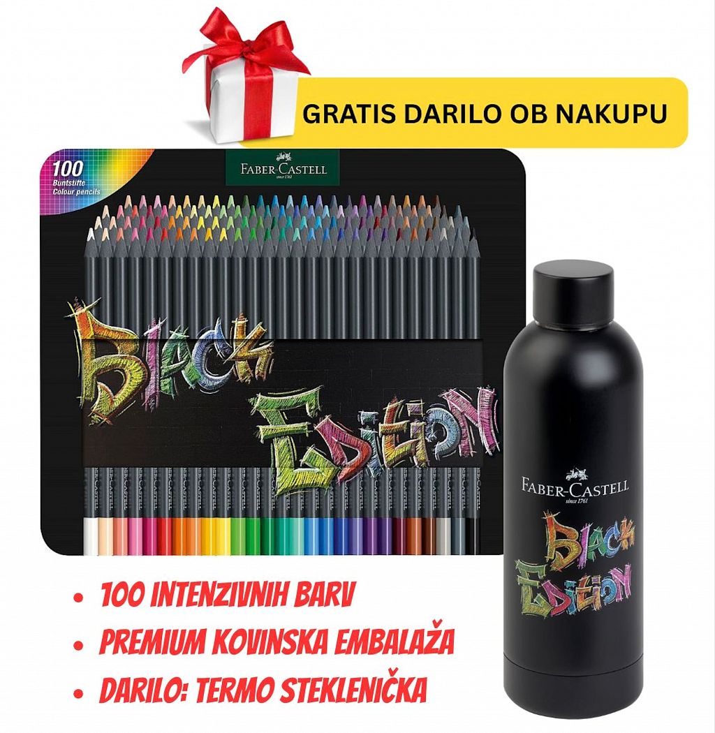 Barvice FC Black edition 100/1 v kovinski embalaži + GRATIS termo steklenička