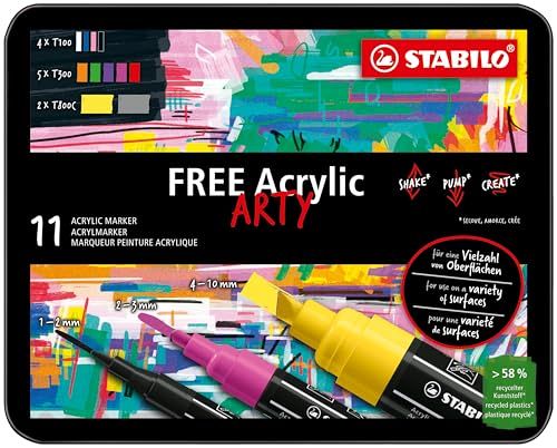 Akrilni marker Stabilo Free Arty Mix set 11/1