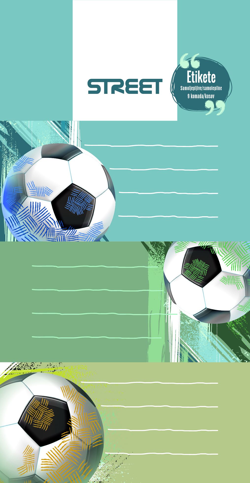 Etikete za zvezke Street Football 9/1