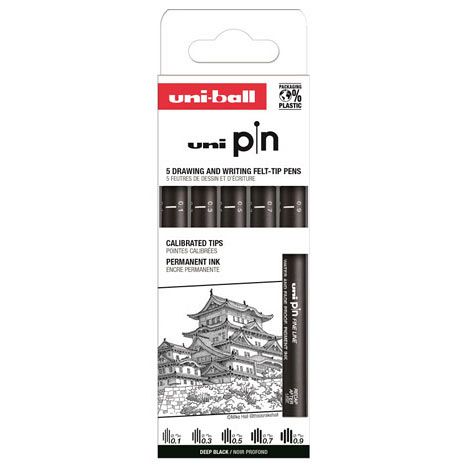 Fineliner Uni Pin 200 5/1 črn (0,1mm-0,9mm)