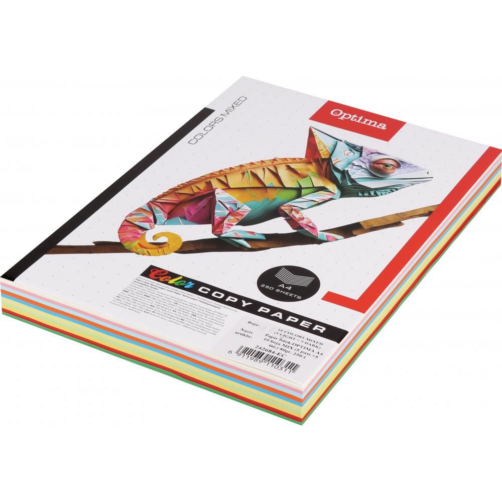Barvni papir Optima A4 Pastel + Intenziv Mix 250/1