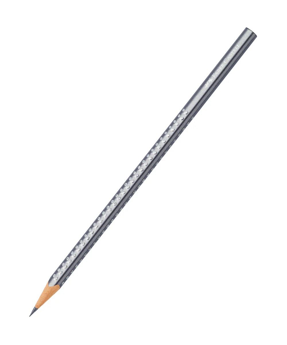 Svinčnik Faber-Castell Grip Sparkle srebrn B