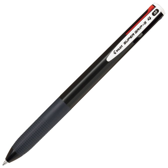 Štiribarvni kemični svinčnik Pilot Super Grip G4 črn