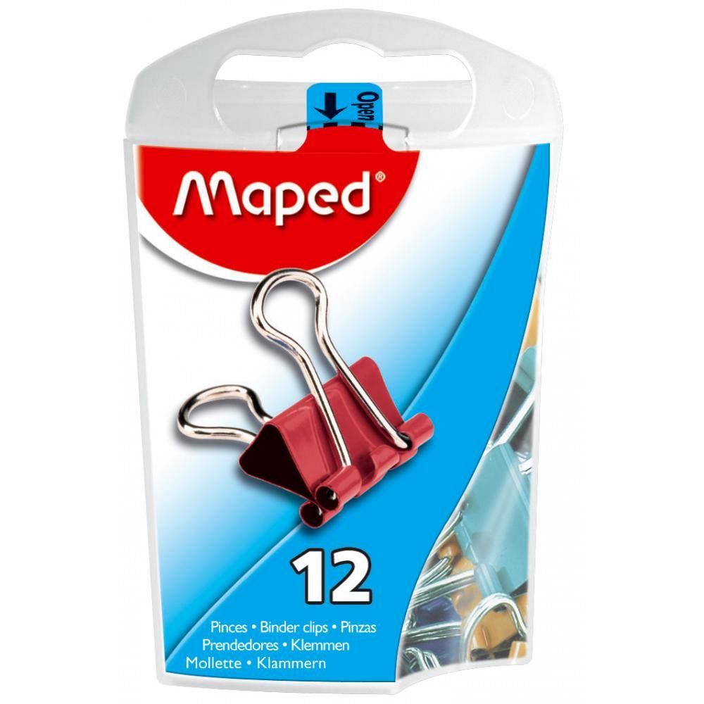 Sponke za papir Maped Binder barvne 15mm 12/1