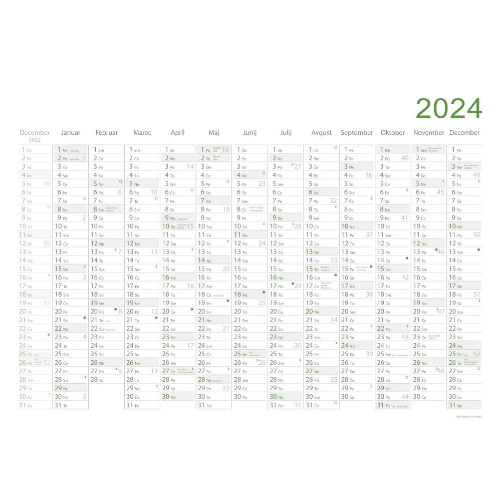 Koledar stenski planer 2024