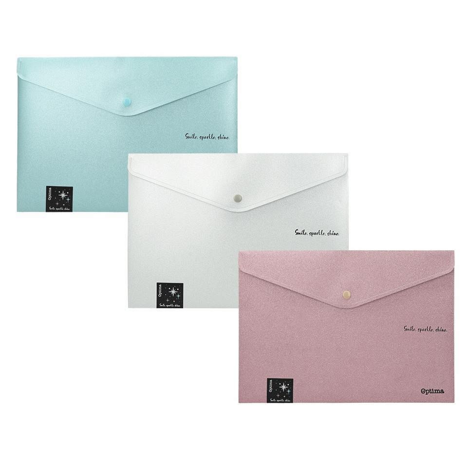 Mapa - kuverta z gumbom A4 Optima Glitter