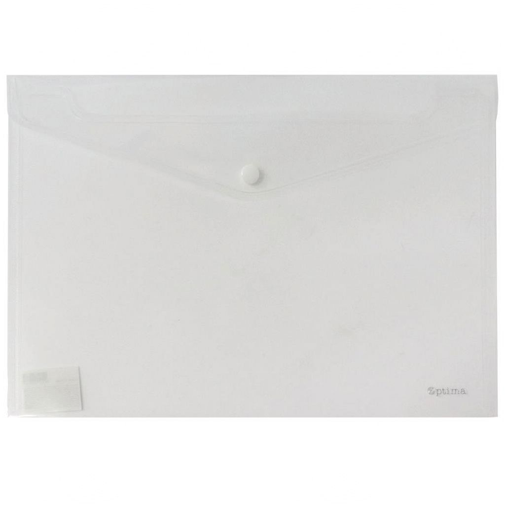 Mapa - kuverta z gumbom A4 PVC Optima Transparentna